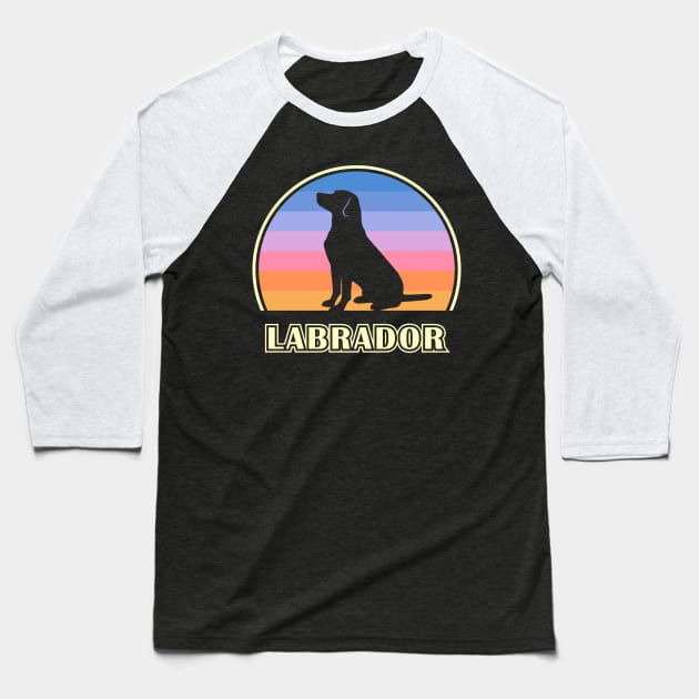 Labrador Retriever Vintage Sunset Dog Baseball T-Shirt by millersye